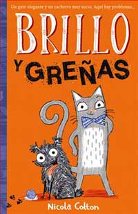 Brillo y Greñas : un gato elegante y un cachorro muy sucio. Aquí hay problemas