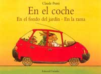 En el coche , en el fondo del jardín, en la rama