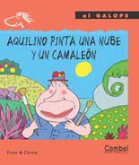 Aquilino pinta una nube y un camaléon